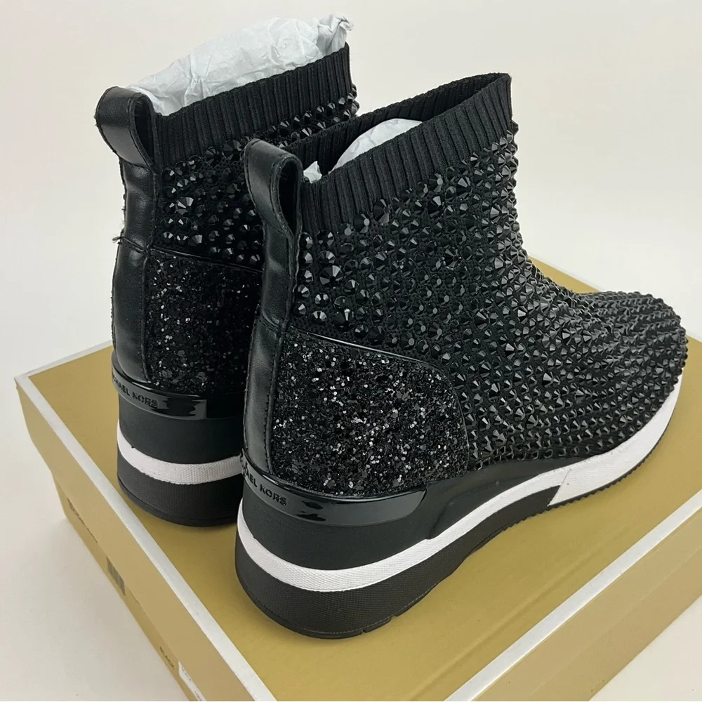 Michael Kors Black Skyler Bootie Sparkle Womens Size 8 New In Box - Picture 5 of 11